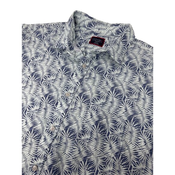 UNTUCKit 100% Linen Hawiian Shirt Slim Fit XXL Men's Short Sleeve Palm Branches - Picture 1 of 4